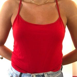 Red Topshop cropped tank